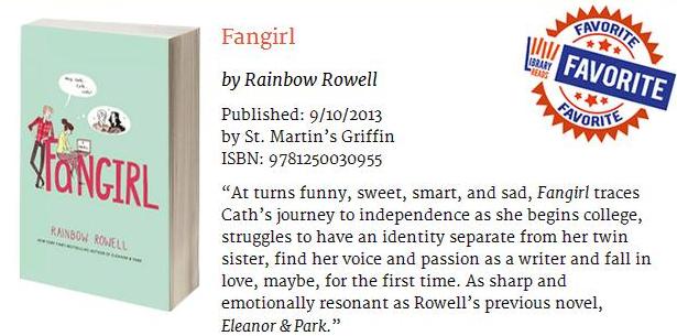 LibraryReads chooses Fangirl