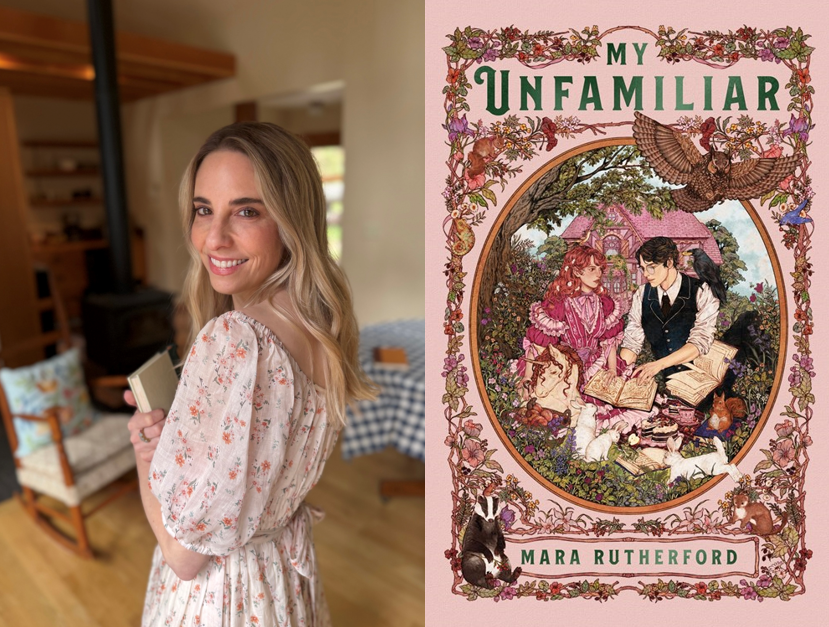 Picture of author Mara Rutherford alongside MY UNFAMILIAR