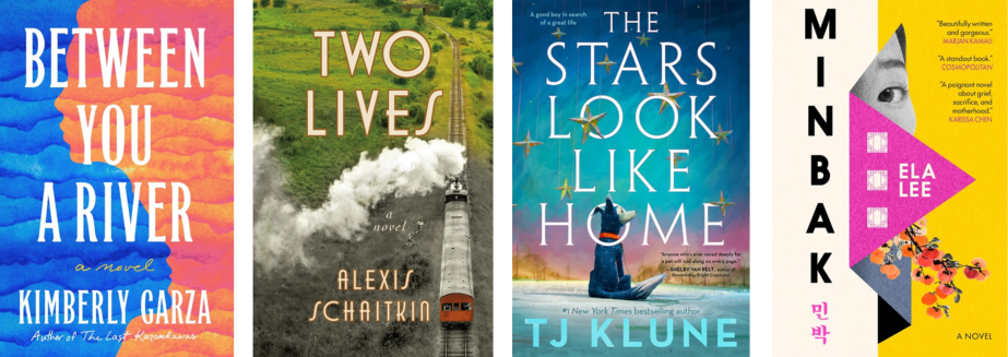 Covers for BETWEEN YOU A RIVER, TWO LIVES, THE STARS LOOK LIKE HOME, MINBAK