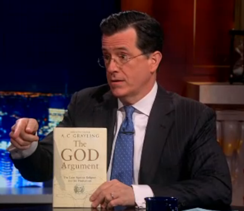colbert with book
